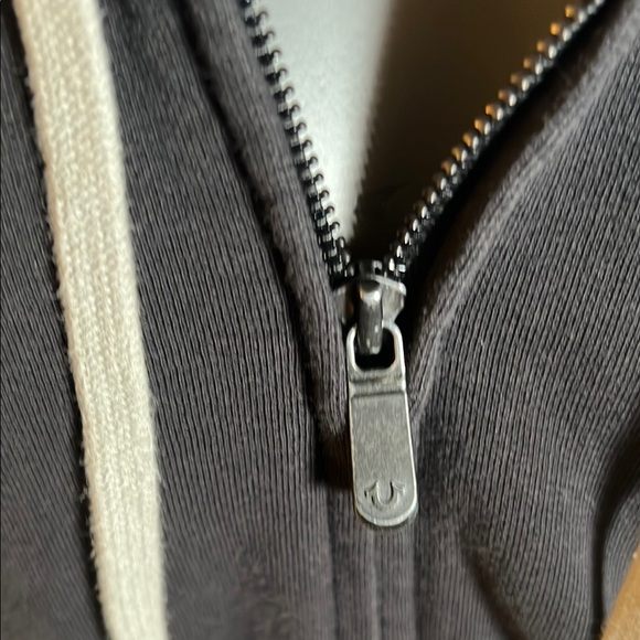 True Religion Men’s Black and Gray Full Zip Hoodie Jacket Size 3XL - Picture 4 of 12
